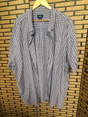 Harbor Bay Red And Blue Plaid Short Sleeve Button‎ Down Shirt Size 4X